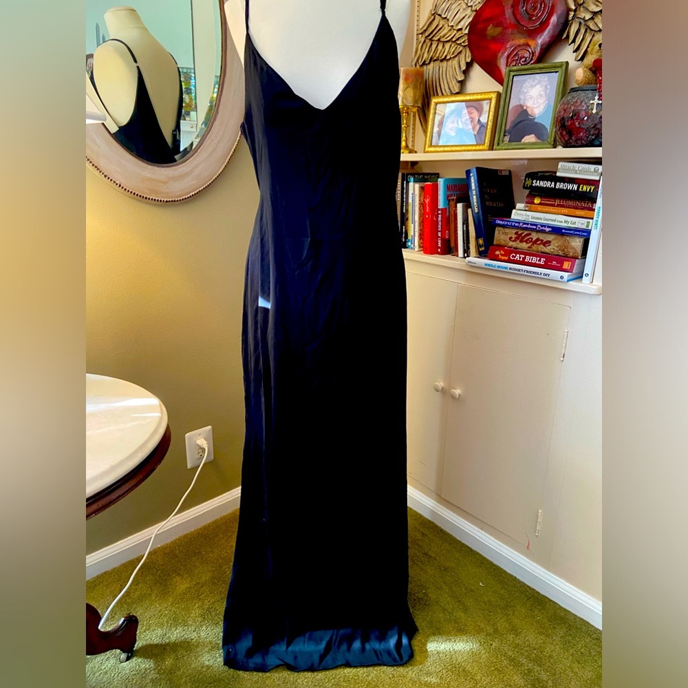 Floor length slip dress Boohoo. Kourtney K colab maxi  dress.US20